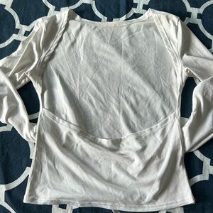 White backless long sleeve
